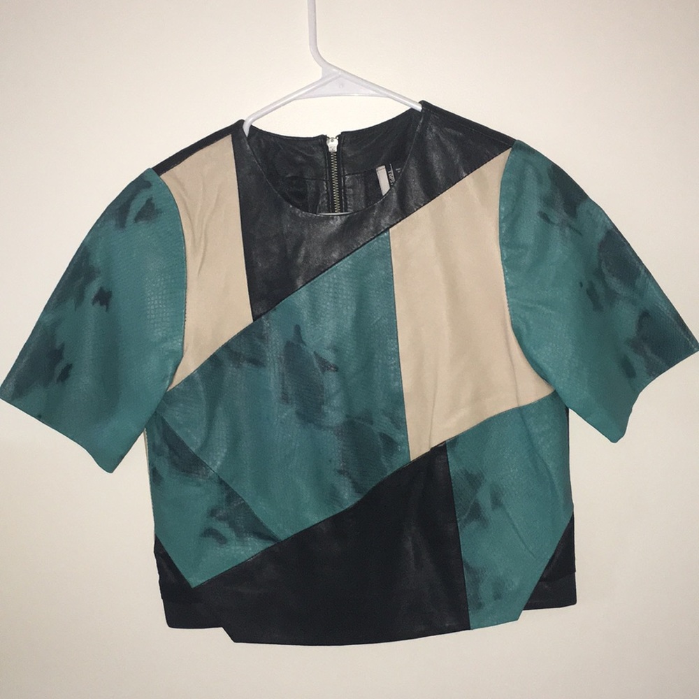 Top Shop real leather top